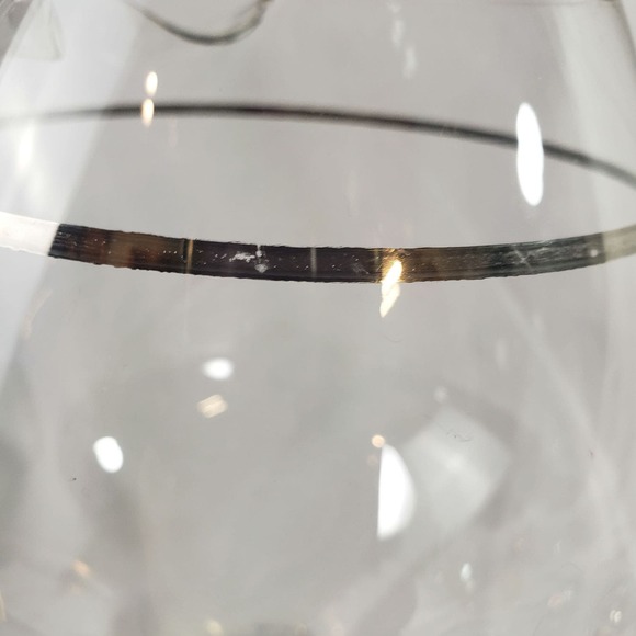 MCM Footed Roly Poly Cocktail Pitcher and 6 Glasses Silver Band Brandy - Picture 6 of 7